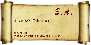 Srankó Adrián névjegykártya
